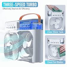 Portable Mini Air Cooler with Water Mist & Fan
