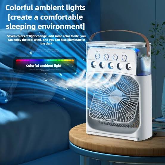 Portable Mini Air Cooler with Water Mist & Fan