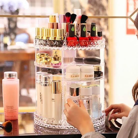 360° Rotating Crystal Makeup & Jewelry Organizer