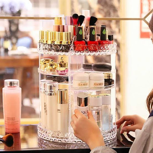 360° Rotating Crystal Makeup & Jewelry Organizer