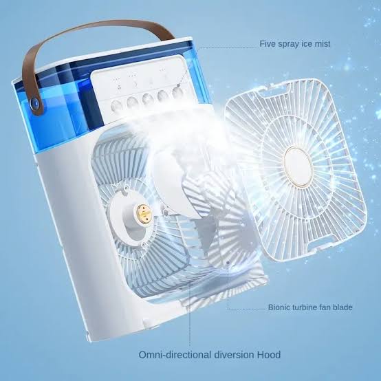Portable Mini Air Cooler with Water Mist & Fan