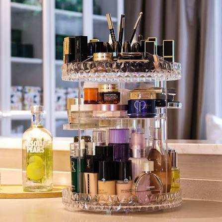 360° Rotating Crystal Makeup & Jewelry Organizer