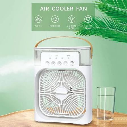 Portable Mini Air Cooler with Water Mist & Fan